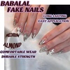image:imageBABALAL Press On Nails Medium Almond Fake Nails Blue Yellow Brown with Star Polka Dot amp Stripe Swirl Design Y2K Retro Kawaii Glue On Nails for Women and Girls 24PcsFNf405sliver
