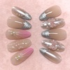 image:imageBABALAL Press On Nails Medium Almond Fake Nails Blue Yellow Brown with Star Polka Dot amp Stripe Swirl Design Y2K Retro Kawaii Glue On Nails for Women and Girls 24PcsFNf40304