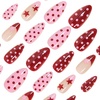 image:imageBABALAL Press On Nails Medium Almond Fake Nails Blue Yellow Brown with Star Polka Dot amp Stripe Swirl Design Y2K Retro Kawaii Glue On Nails for Women and Girls 24PcsFNf40401