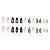image:imageBABALAL Press On Nails Medium Almond Fake Nails Blue Yellow Brown with Star Polka Dot amp Stripe Swirl Design Y2K Retro Kawaii Glue On Nails for Women and Girls 24PcsFNf408