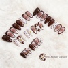 image:imageBABALAL Press On Nails Medium Almond Fake Nails Blue Yellow Brown with Star Polka Dot amp Stripe Swirl Design Y2K Retro Kawaii Glue On Nails for Women and Girls 24PcsFNf40305