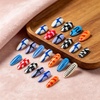 image:imageBABALAL Press On Nails Medium Almond Fake Nails Blue Yellow Brown with Star Polka Dot amp Stripe Swirl Design Y2K Retro Kawaii Glue On Nails for Women and Girls 24PcsFNf403polkadot