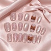 image:imageBABALAL Press On Nails Short Square Fake Nails Nude Pink Cat Eye with Bow Star amp Bear Cartoon Kawaii Design Glossy Cute Coquette Glue On Nails 30PcsBNX10201