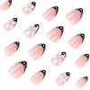 image:imageBABALAL Press On Nails Short Square Fake Nails Nude Pink Cat Eye with Bow Star amp Bear Cartoon Kawaii Design Glossy Cute Coquette Glue On Nails 30PcsBNX10601