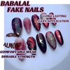 image:imageBABALAL Press On Nails Short Square Fake Nails Nude Pink Cat Eye with Bow Star amp Bear Cartoon Kawaii Design Glossy Cute Coquette Glue On Nails 30PcsBNX124