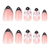 image:imageBABALAL Press On Nails Short Square Fake Nails Nude Pink Cat Eye with Bow Star amp Bear Cartoon Kawaii Design Glossy Cute Coquette Glue On Nails 30PcsBNX10601
