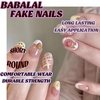 image:imageBABALAL Press On Nails Short Square Fake Nails Nude Pink Cat Eye with Bow Star amp Bear Cartoon Kawaii Design Glossy Cute Coquette Glue On Nails 30PcsBNX102