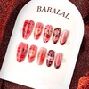 image:imageBABALAL Press On Nails Short Square Fake Nails Nude Pink Cat Eye with Bow Star amp Bear Cartoon Kawaii Design Glossy Cute Coquette Glue On Nails 30PcsBNX109