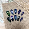 image:imageBABALAL Press On Nails Short Square Fake Nails Nude Pink Cat Eye with Bow Star amp Bear Cartoon Kawaii Design Glossy Cute Coquette Glue On Nails 30PcsBNX104