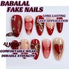 image:imageBABALAL Press On Nails Short Square Fake Nails Nude Pink Cat Eye with Bow Star amp Bear Cartoon Kawaii Design Glossy Cute Coquette Glue On Nails 30PcsBNX125