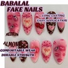 image:imageBABALAL Press On Nails Short Square Fake Nails Nude Pink Cat Eye with Bow Star amp Bear Cartoon Kawaii Design Glossy Cute Coquette Glue On Nails 30PcsBNX109