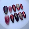 image:imageBABALAL Press On Nails Short Square Fake Nails Nude Pink Cat Eye with Bow Star amp Bear Cartoon Kawaii Design Glossy Cute Coquette Glue On Nails 30PcsBNX124