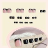 image:imageBABALAL Toe Press On Nails Short Square Black and Gold Fake Toenails 3d Chrome amp Rhinestone Design Glossy Gothic Edgy Pedicure Fake Nails for Women and Girls 24Pcs LuxuryBlack