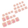 image:imageBABALAL Toe Press On Nails Short Square Black and Gold Fake Toenails 3d Chrome amp Rhinestone Design Glossy Gothic Edgy Pedicure Fake Nails for Women and Girls 24Pcs LuxuryOrange