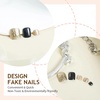 image:imageBABALAL Toe Press On Nails Short Square Black and Gold Fake Toenails 3d Chrome amp Rhinestone Design Glossy Gothic Edgy Pedicure Fake Nails for Women and Girls 24Pcs LuxuryANjzj20102