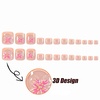 image:imageBABALAL Toe Press On Nails Short Square Black and Gold Fake Toenails 3d Chrome amp Rhinestone Design Glossy Gothic Edgy Pedicure Fake Nails for Women and Girls 24Pcs LuxuryOrange