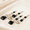 image:imageBABALAL Toe Press On Nails Short Square Black and Gold Fake Toenails 3d Chrome amp Rhinestone Design Glossy Gothic Edgy Pedicure Fake Nails for Women and Girls 24Pcs LuxuryANjzj20102