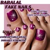 image:imageBABALAL Toe Press On Nails Short Square Black and Gold Fake Toenails 3d Chrome amp Rhinestone Design Glossy Gothic Edgy Pedicure Fake Nails for Women and Girls 24Pcs LuxuryPurple