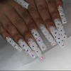 image:imageBABALAL Press On Nails Extra Long Square Fake Nails White French Tip with Black Star amp Silver Rhinestone Chain Design Glossy Y2K Glue On Nails Reusable 24PcsBNB216