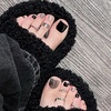 image:imageBABALAL Toe Press On Nails Short Square Black and Gold Fake Toenails 3d Chrome amp Rhinestone Design Glossy Gothic Edgy Pedicure Fake Nails for Women and Girls 24Pcs LuxuryANjzj20102