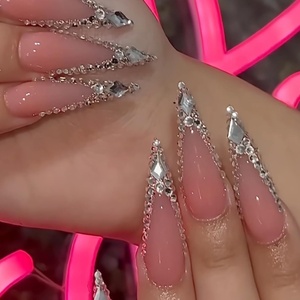 image:imageBABALAL Press On Nails Extra Long Stiletto Fake Nails Green Leopard Print amp Brown Ombre Tortoise Design Glossy Y2k Glue On Nails for Women and Girls 24PcsFNT00bling
