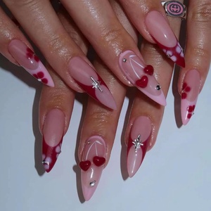 image:imageBABALAL Press On Nails Extra Long Stiletto Fake Nails Green Leopard Print amp Brown Ombre Tortoise Design Glossy Y2k Glue On Nails for Women and Girls 24PcsFNT02cherry