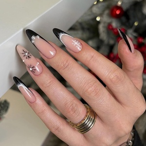 image:imageBABALAL Press On Nails Extra Long Stiletto Fake Nails Hot Pink Blue Cheetah Print with Star Design Glossy Y2K Kawaii Funky Glue On Nails 24Pcs Bright Summer NailsANS218winter