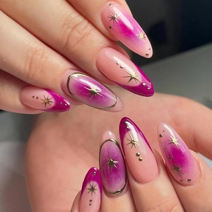 image:imageBABALAL Press On Nails Short Square Fake Nails Nude Pink Cat Eye with Bow Star amp Bear Cartoon Kawaii Design Glossy Cute Coquette Glue On Nails 30PcsBNX116