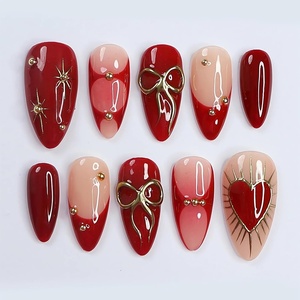 image:imageBABALAL Press On Nails Short Square Fake Nails Nude Pink Cat Eye with Bow Star amp Bear Cartoon Kawaii Design Glossy Cute Coquette Glue On Nails 30PcsBNX125